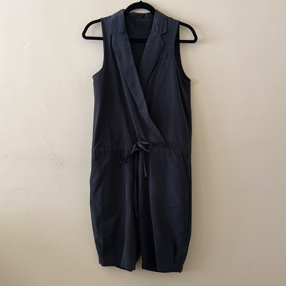 THEORY, Blue Collared Long Romper